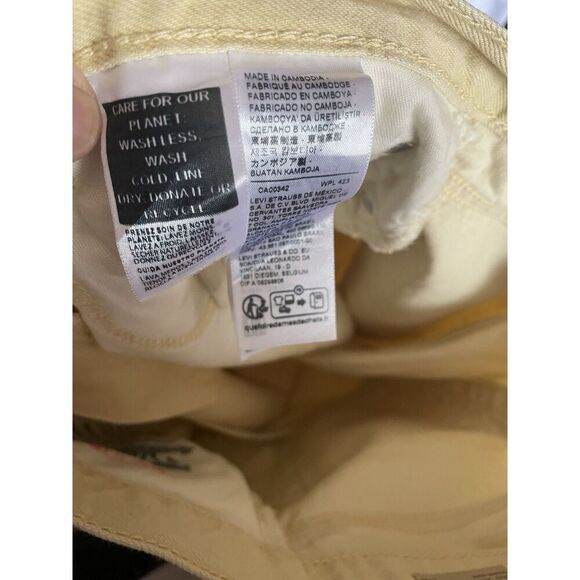 Levi's 502 Pants Men's 30x30 Yellow Denim Jeans Reg Tapered Yellow NEW! TAGS - Picture 5 of 16